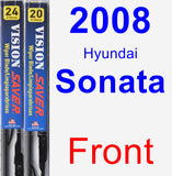 Front Wiper Blade Pack for 2008 Hyundai Sonata - Vision Saver