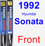 Front Wiper Blade Pack for 1992 Hyundai Sonata - Vision Saver