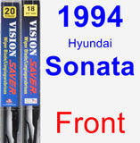 Front Wiper Blade Pack for 1994 Hyundai Sonata - Vision Saver