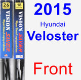 Front Wiper Blade Pack for 2015 Hyundai Veloster - Vision Saver