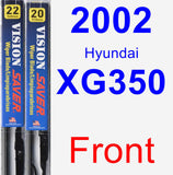 Front Wiper Blade Pack for 2002 Hyundai XG350 - Vision Saver