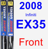 Front Wiper Blade Pack for 2008 Infiniti EX35 - Vision Saver