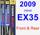 Front & Rear Wiper Blade Pack for 2009 Infiniti EX35 - Vision Saver