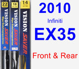 Front & Rear Wiper Blade Pack for 2010 Infiniti EX35 - Vision Saver