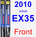 Front Wiper Blade Pack for 2010 Infiniti EX35 - Vision Saver