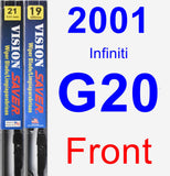 Front Wiper Blade Pack for 2001 Infiniti G20 - Vision Saver