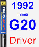 Driver Wiper Blade for 1992 Infiniti G20 - Vision Saver