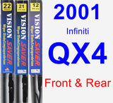 Front & Rear Wiper Blade Pack for 2001 Infiniti QX4 - Vision Saver