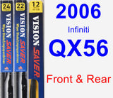 Front & Rear Wiper Blade Pack for 2006 Infiniti QX56 - Vision Saver