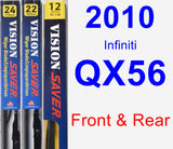 Front & Rear Wiper Blade Pack for 2010 Infiniti QX56 - Vision Saver