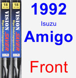 Front Wiper Blade Pack for 1992 Isuzu Amigo - Vision Saver