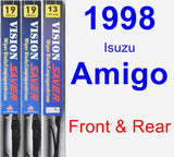 Front & Rear Wiper Blade Pack for 1998 Isuzu Amigo - Vision Saver