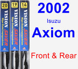 Front & Rear Wiper Blade Pack for 2002 Isuzu Axiom - Vision Saver