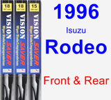 Front & Rear Wiper Blade Pack for 1996 Isuzu Rodeo - Vision Saver