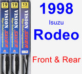 Front & Rear Wiper Blade Pack for 1998 Isuzu Rodeo - Vision Saver