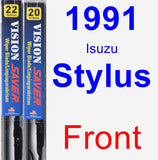 Front Wiper Blade Pack for 1991 Isuzu Stylus - Vision Saver