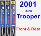 Front & Rear Wiper Blade Pack for 2001 Isuzu Trooper - Vision Saver