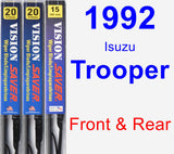 Front & Rear Wiper Blade Pack for 1992 Isuzu Trooper - Vision Saver