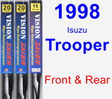 Front & Rear Wiper Blade Pack for 1998 Isuzu Trooper - Vision Saver