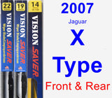 Front & Rear Wiper Blade Pack for 2007 Jaguar X-Type - Vision Saver