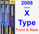 Front & Rear Wiper Blade Pack for 2008 Jaguar X-Type - Vision Saver