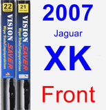 Front Wiper Blade Pack for 2007 Jaguar XK - Vision Saver