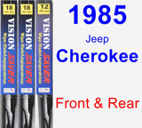 Front & Rear Wiper Blade Pack for 1985 Jeep Cherokee - Vision Saver