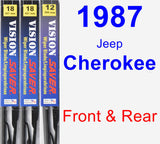 Front & Rear Wiper Blade Pack for 1987 Jeep Cherokee - Vision Saver