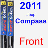 Front Wiper Blade Pack for 2011 Jeep Compass - Vision Saver