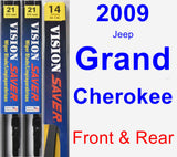 Front & Rear Wiper Blade Pack for 2009 Jeep Grand Cherokee - Vision Saver