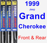 Front & Rear Wiper Blade Pack for 1999 Jeep Grand Cherokee - Vision Saver