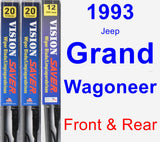 Front & Rear Wiper Blade Pack for 1993 Jeep Grand Wagoneer - Vision Saver
