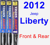 Front & Rear Wiper Blade Pack for 2012 Jeep Liberty - Vision Saver