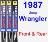 Front & Rear Wiper Blade Pack for 1987 Jeep Wrangler - Vision Saver