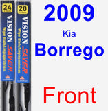 Front Wiper Blade Pack for 2009 Kia Borrego - Vision Saver