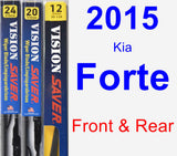 Front & Rear Wiper Blade Pack for 2015 Kia Forte - Vision Saver