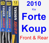 Front & Rear Wiper Blade Pack for 2010 Kia Forte Koup - Vision Saver