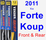 Front & Rear Wiper Blade Pack for 2011 Kia Forte Koup - Vision Saver