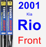 Front Wiper Blade Pack for 2001 Kia Rio - Vision Saver
