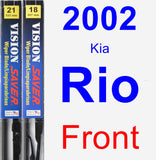 Front Wiper Blade Pack for 2002 Kia Rio - Vision Saver