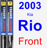 Front Wiper Blade Pack for 2003 Kia Rio - Vision Saver