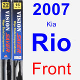 Front Wiper Blade Pack for 2007 Kia Rio - Vision Saver