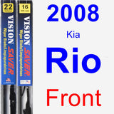 Front Wiper Blade Pack for 2008 Kia Rio - Vision Saver