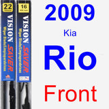 Front Wiper Blade Pack for 2009 Kia Rio - Vision Saver
