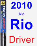 Driver Wiper Blade for 2010 Kia Rio - Vision Saver