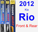 Front & Rear Wiper Blade Pack for 2012 Kia Rio - Vision Saver