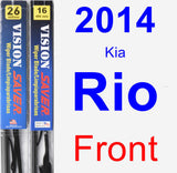 Front Wiper Blade Pack for 2014 Kia Rio - Vision Saver