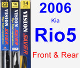 Front & Rear Wiper Blade Pack for 2006 Kia Rio5 - Vision Saver