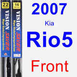 Front Wiper Blade Pack for 2007 Kia Rio5 - Vision Saver