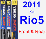 Front & Rear Wiper Blade Pack for 2011 Kia Rio5 - Vision Saver